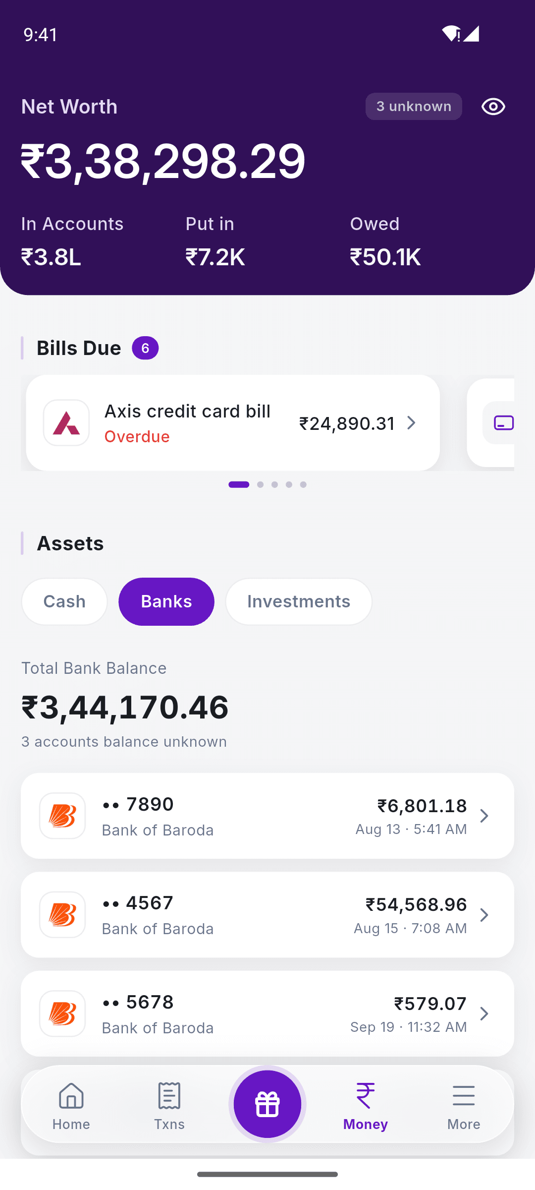 SkyloFin net worth, with bank balances and credit card liabilities