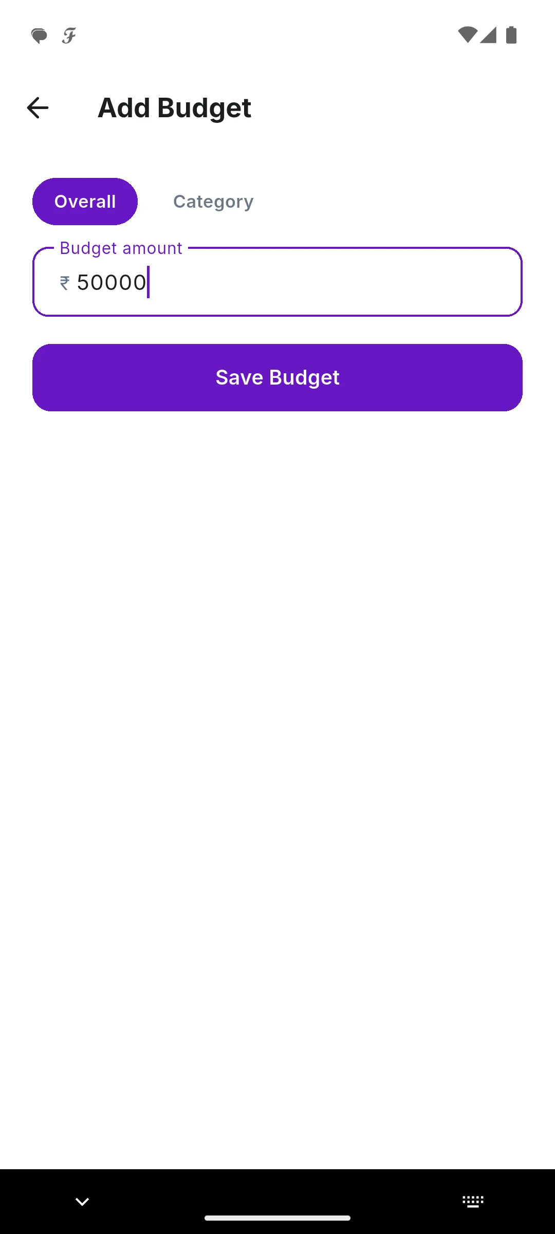 Add a monthly budget